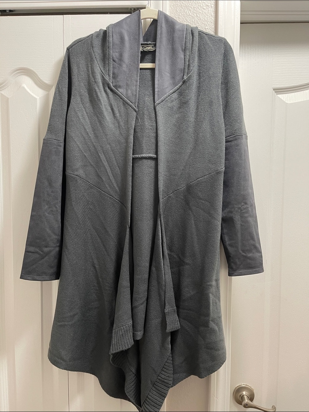 DG2 by Diane Gilman Gray Open Drape Cardigan